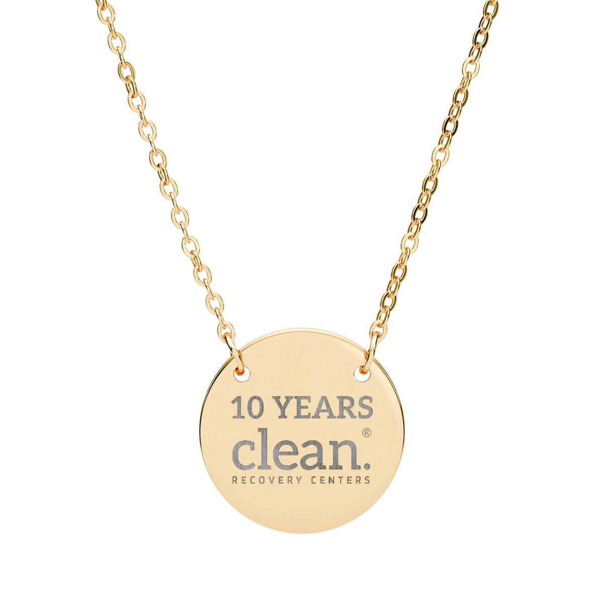 10 Years Clean Engraved Circle Necklace