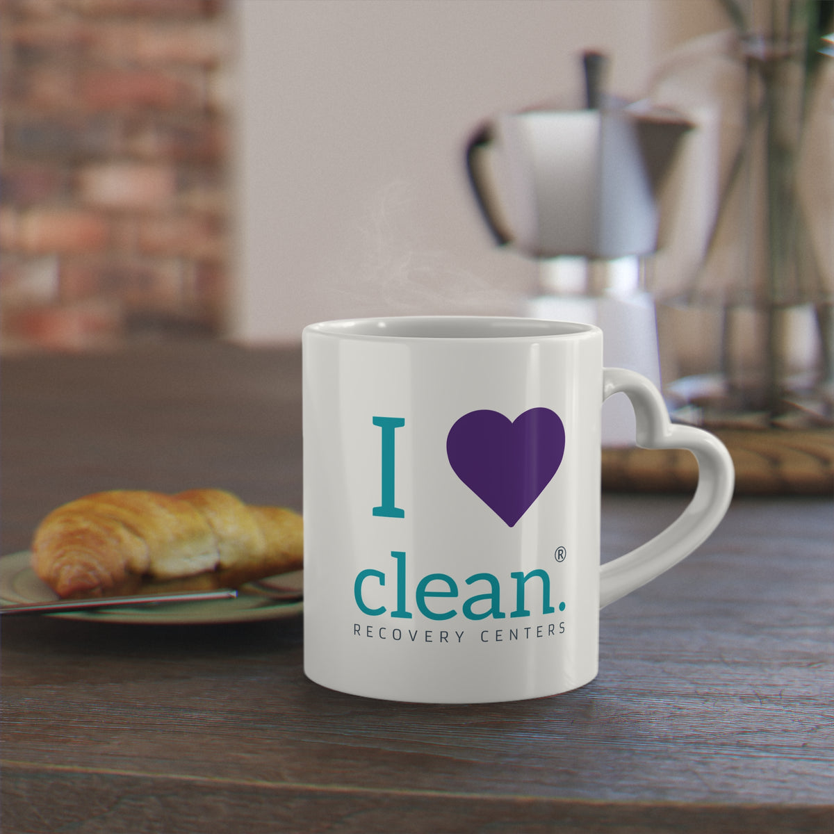 I Love Clean Heart Handle Coffee Mug