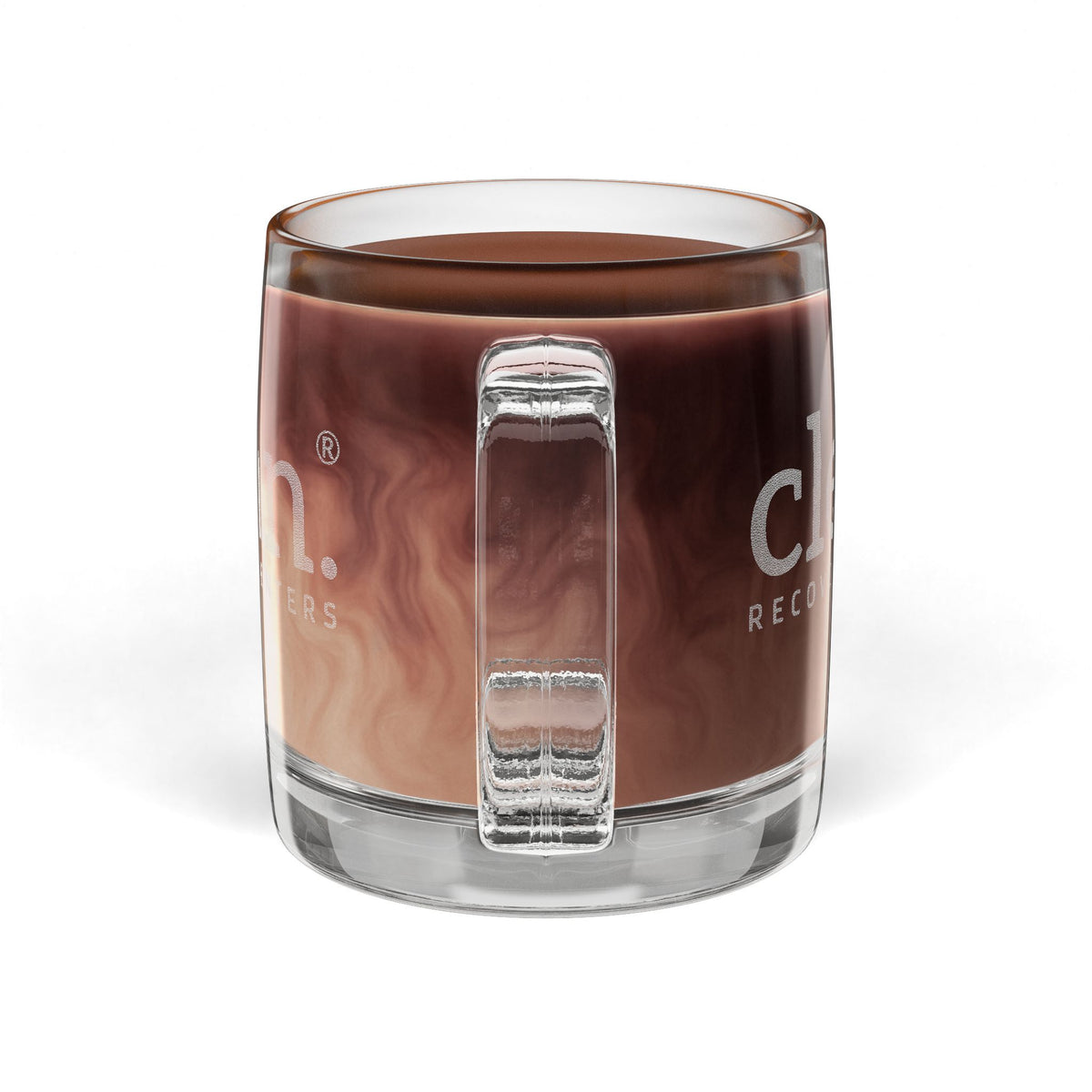 Clean Logo Engraved Glass Coffee Mug