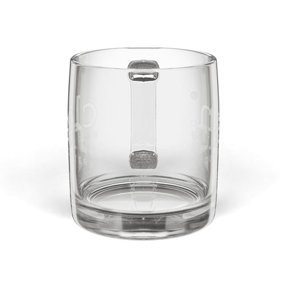 Clean Logo Engraved Glass Coffee Mug