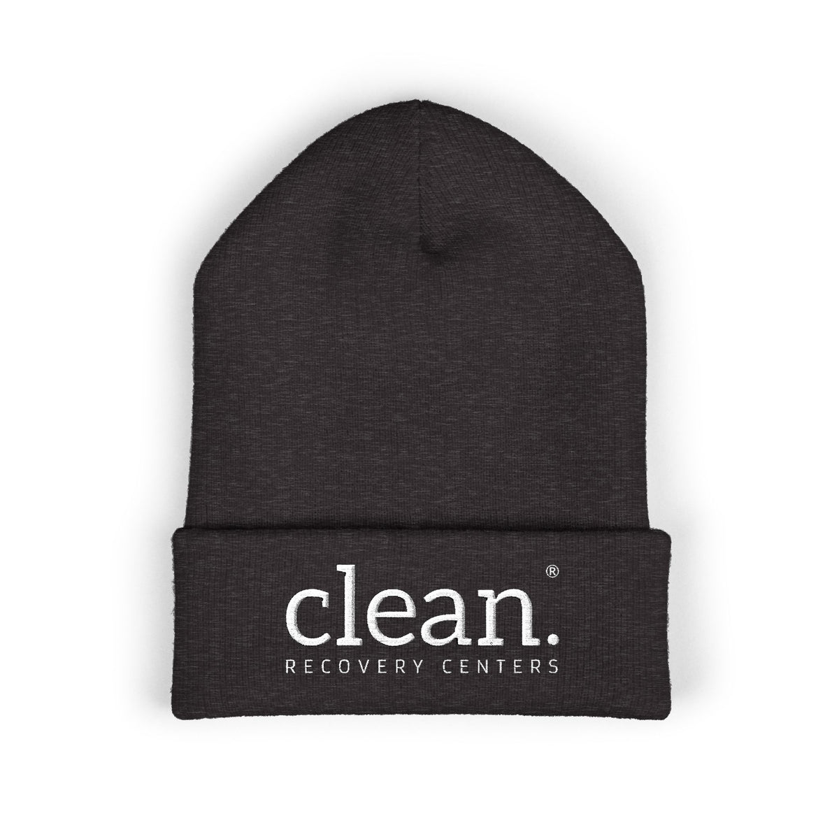 Clean Logo Embroidered Beanie - White Logo