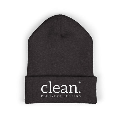 Clean Logo Embroidered Beanie - White Logo