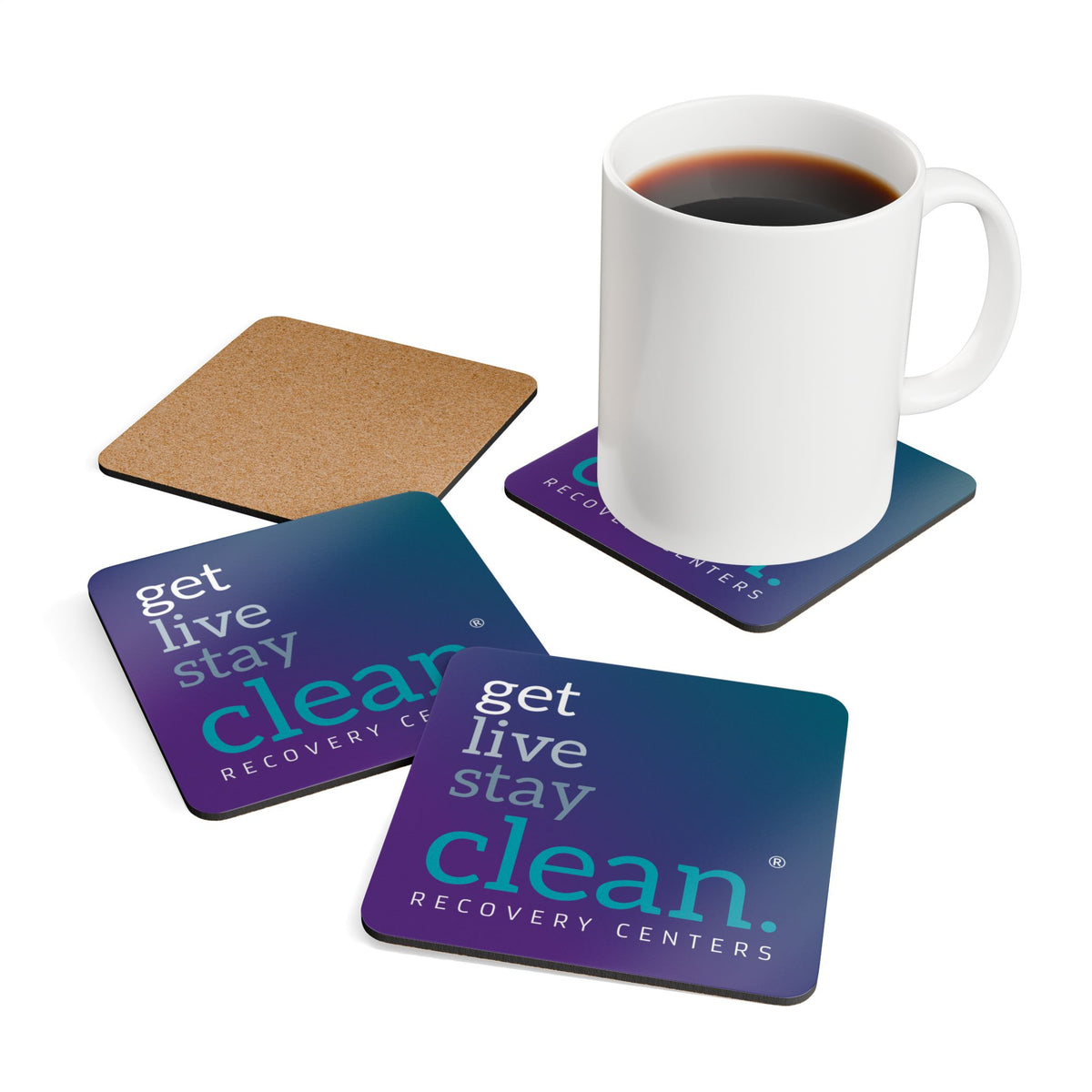 Get Live Stay Clean Gradient Coaster Set (4)