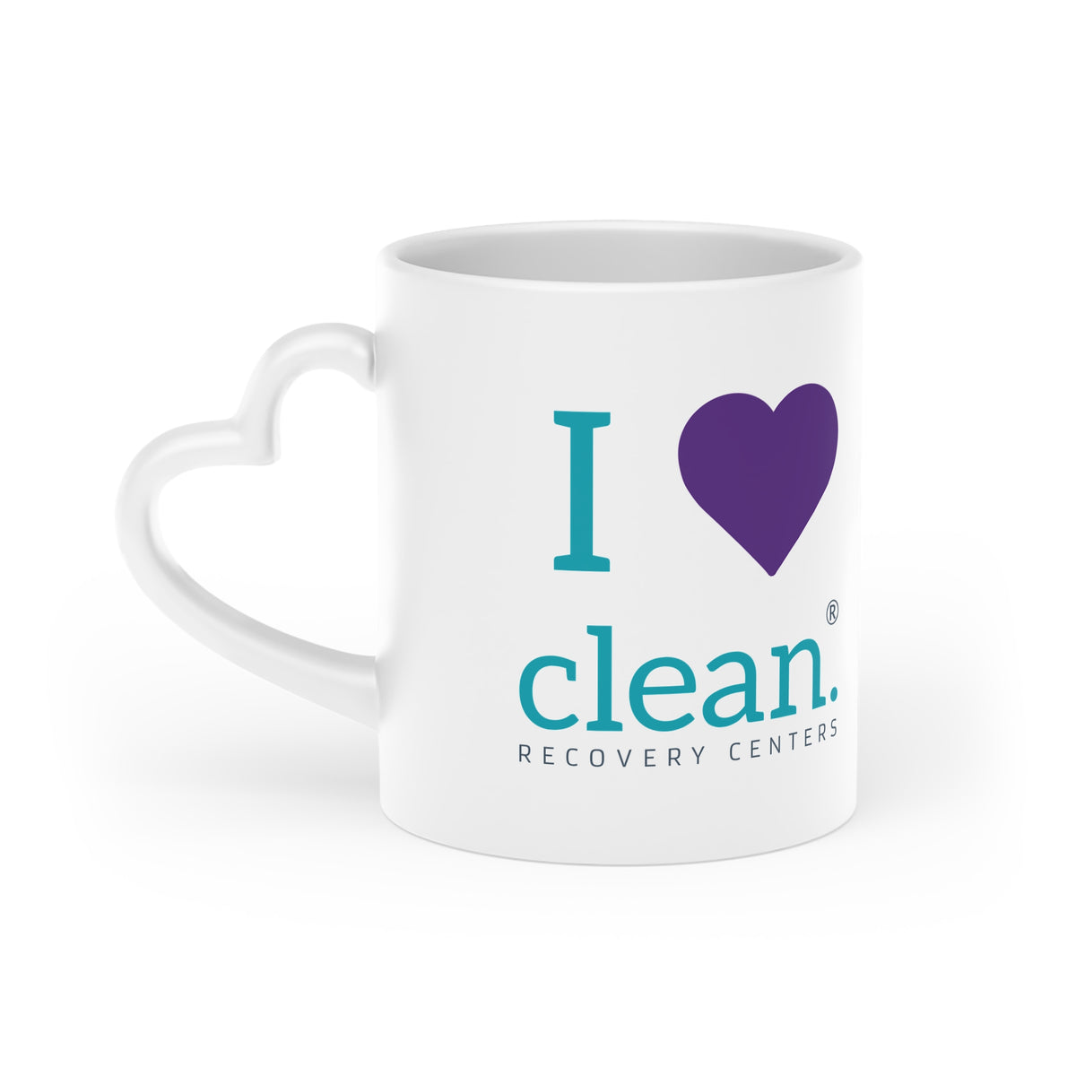 I Love Clean Heart Handle Coffee Mug