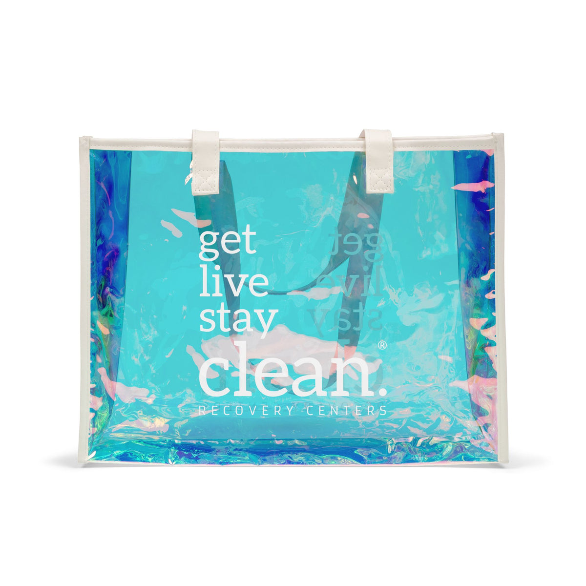 Get Live Stay Clean Holographic Beach Bag