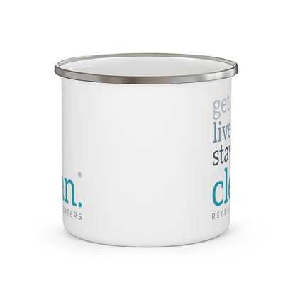 Get, Live, Stay Clean Enamel Camping Mug