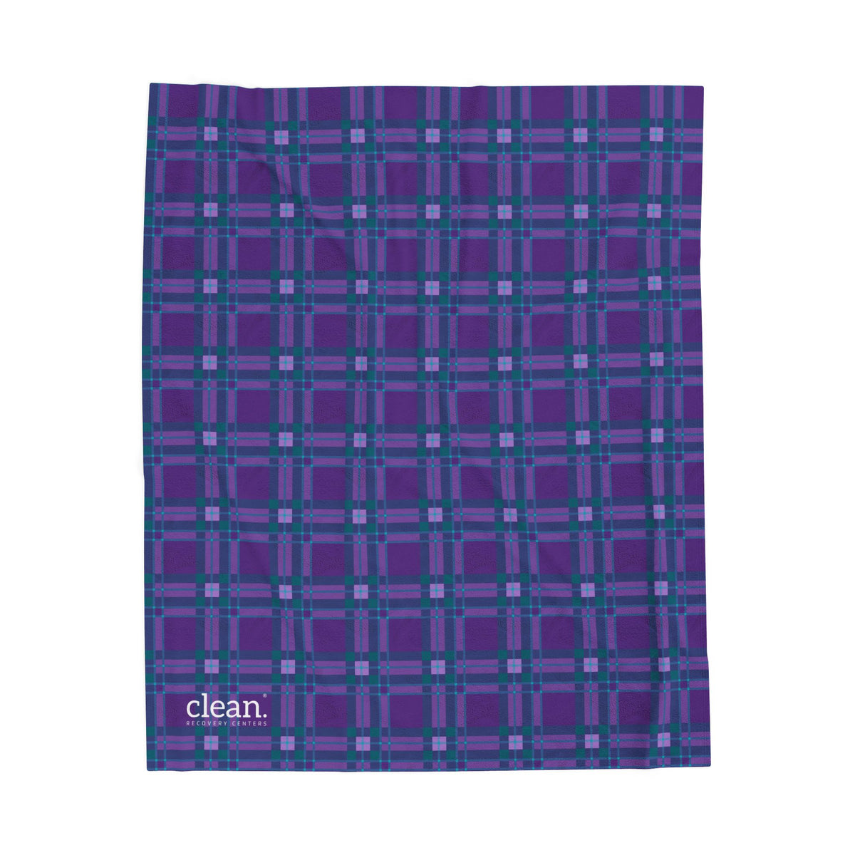 Clean Purple Plaid Velveteen Blanket