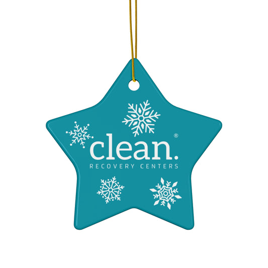 Clean logo Snowy Ceramic Ornament