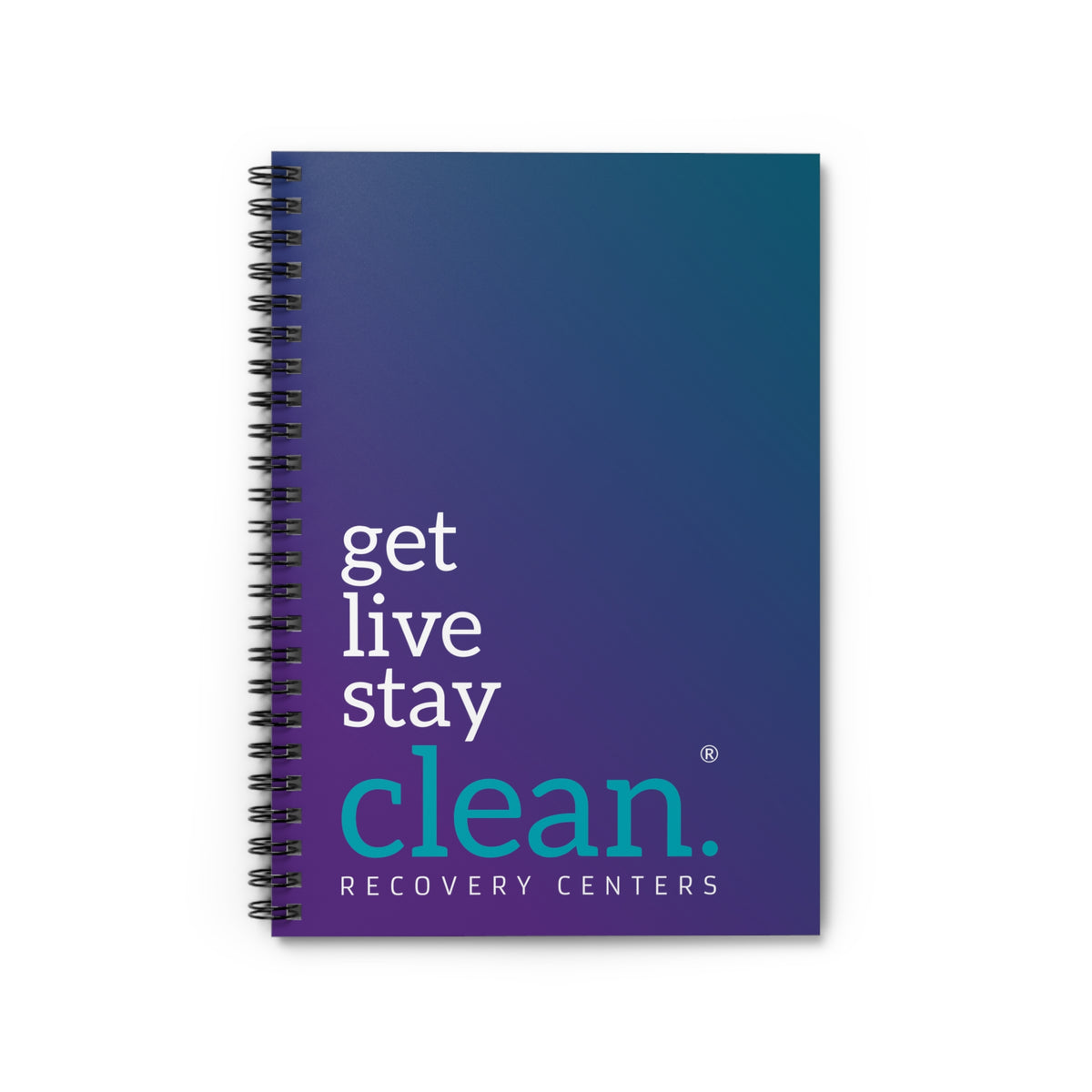 Get Live Stay Clean Gradient Ruled Spiral Notebook