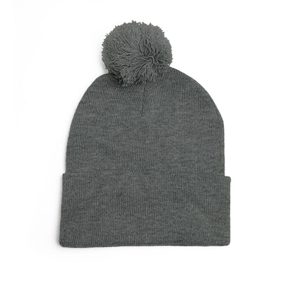 Clean Logo Embroidered Pom-Pom Beanie