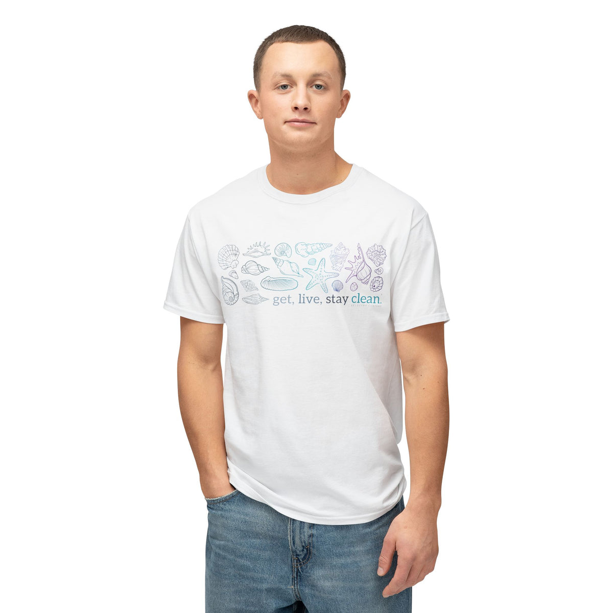 Get, Live, Stay Clean Seashell Collection Tee