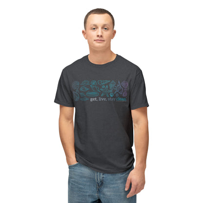 Get, Live, Stay Clean Seashell Collection Tee