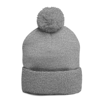 Clean Logo Embroidered Pom-Pom Beanie