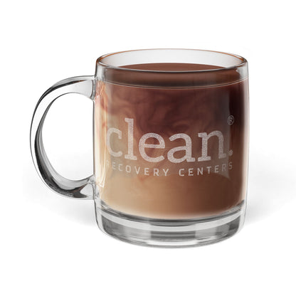 Clean Logo Engraved Glass Coffee Mug