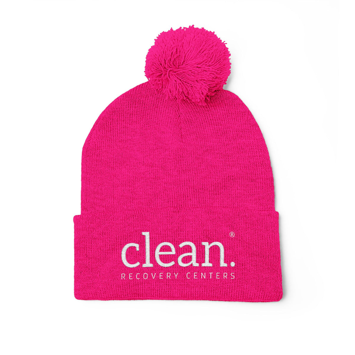 Clean Logo Embroidered Pom-Pom Beanie