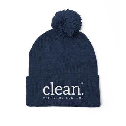 Clean Logo Embroidered Pom-Pom Beanie