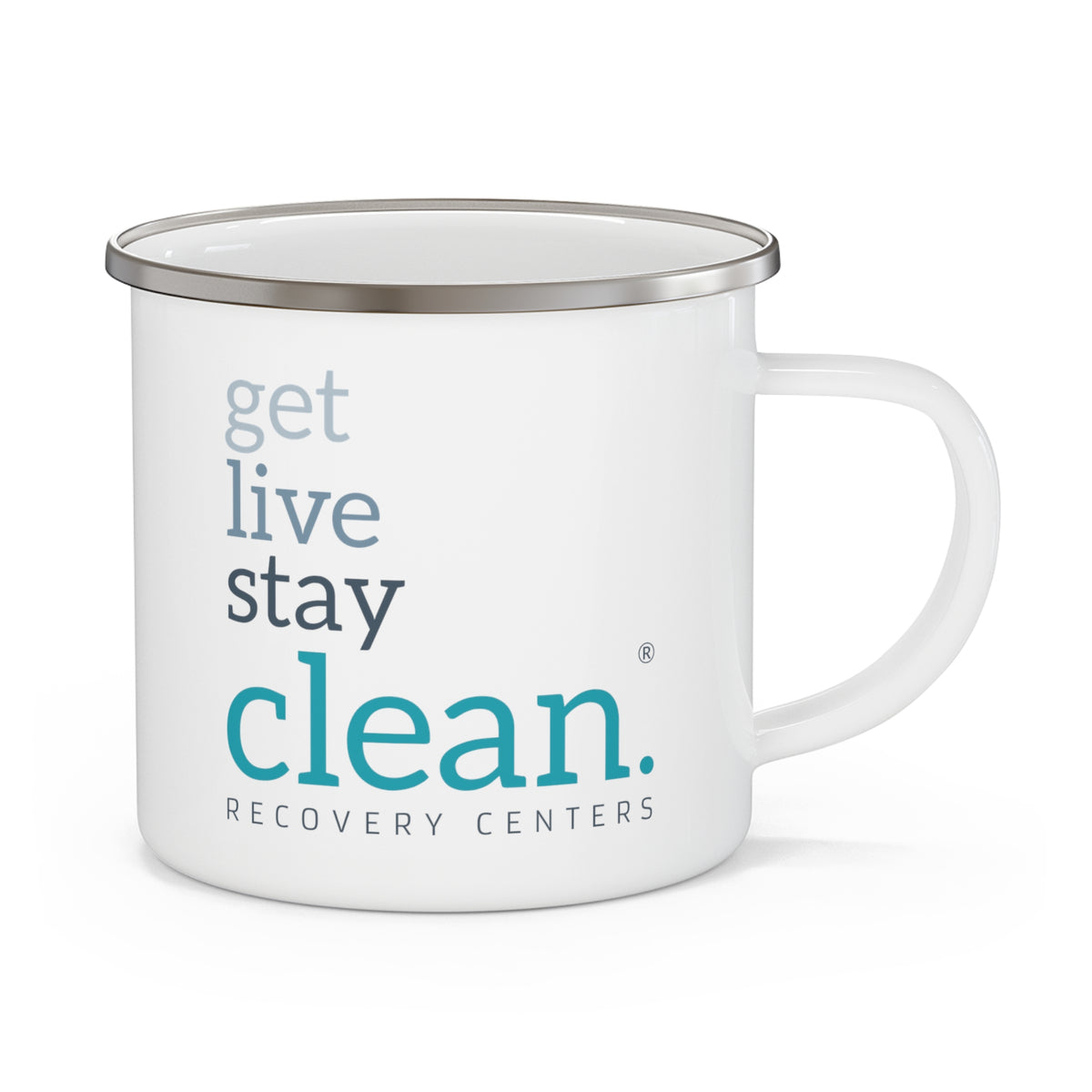 Get, Live, Stay Clean Enamel Camping Mug