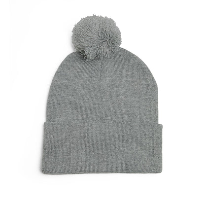 Clean Logo Embroidered Pom-Pom Beanie