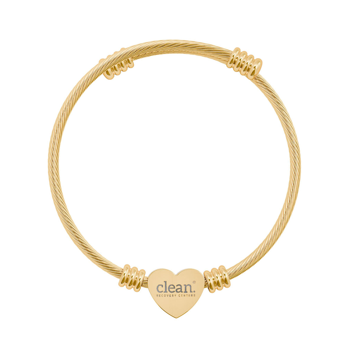 Clean Logo Heart Cuff Bracelet (Silver or Gold)