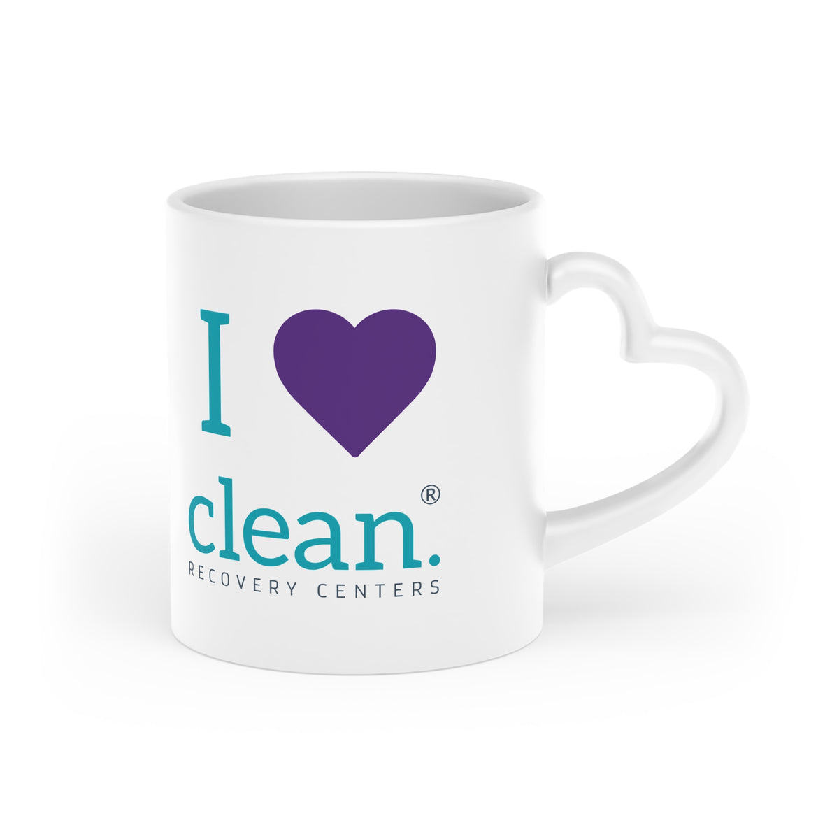 I Love Clean Heart Handle Coffee Mug