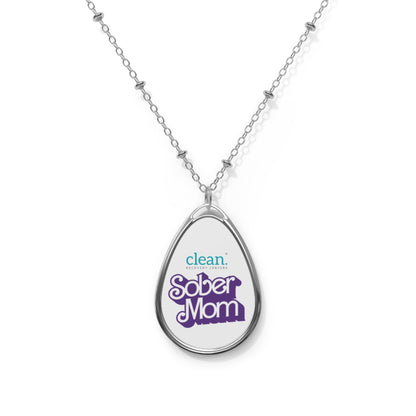 Sober Mom Oval Necklace
