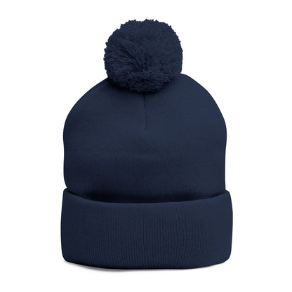 Clean Logo Embroidered Pom-Pom Beanie