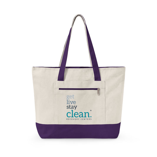 Get Live Stay Clean Zippered Canvas Tote Bag