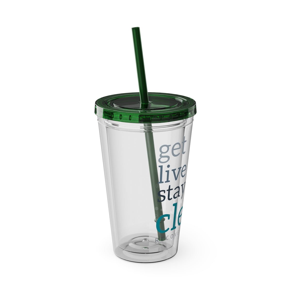 Get, Live, Stay Clean 16oz Sunsplash Tumbler with Straw