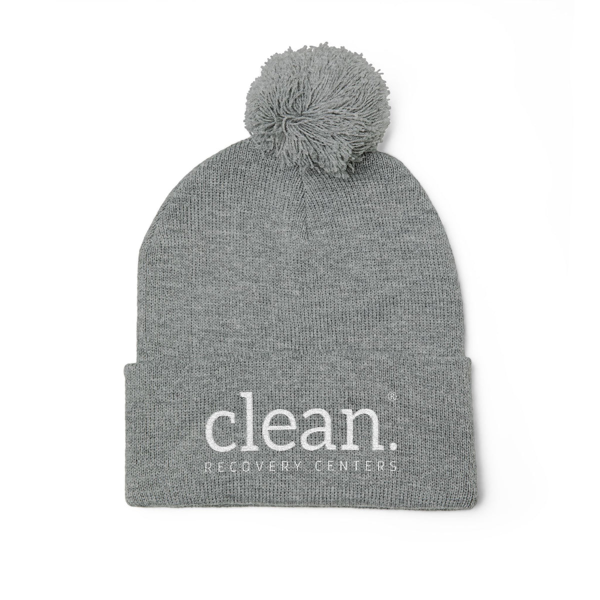 Clean Logo Embroidered Pom-Pom Beanie