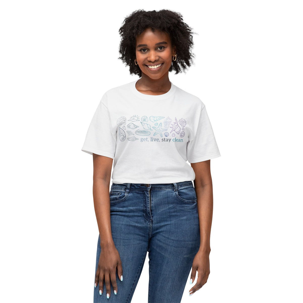 Get, Live, Stay Clean Seashell Collection Tee