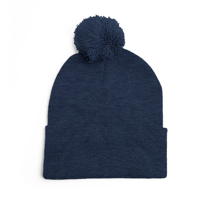 Clean Logo Embroidered Pom-Pom Beanie
