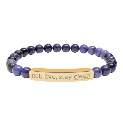 Get Live Stay Clean Engraved Natural Stone Stretch Bracelet