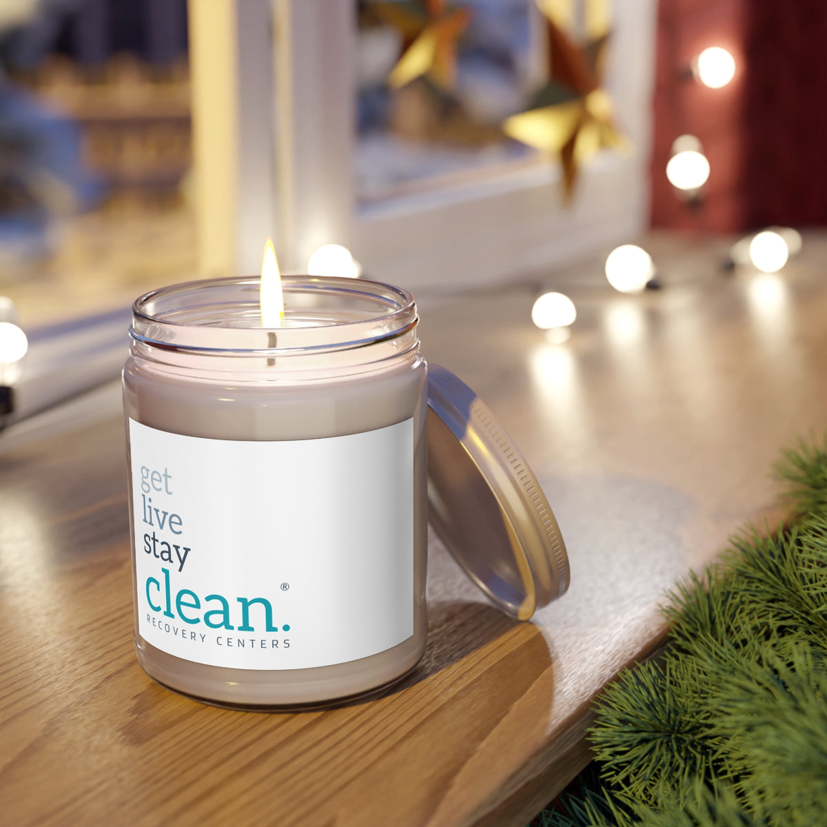 Get, Live, Stay Clean Scented Soy Candles with White Lid, 9oz