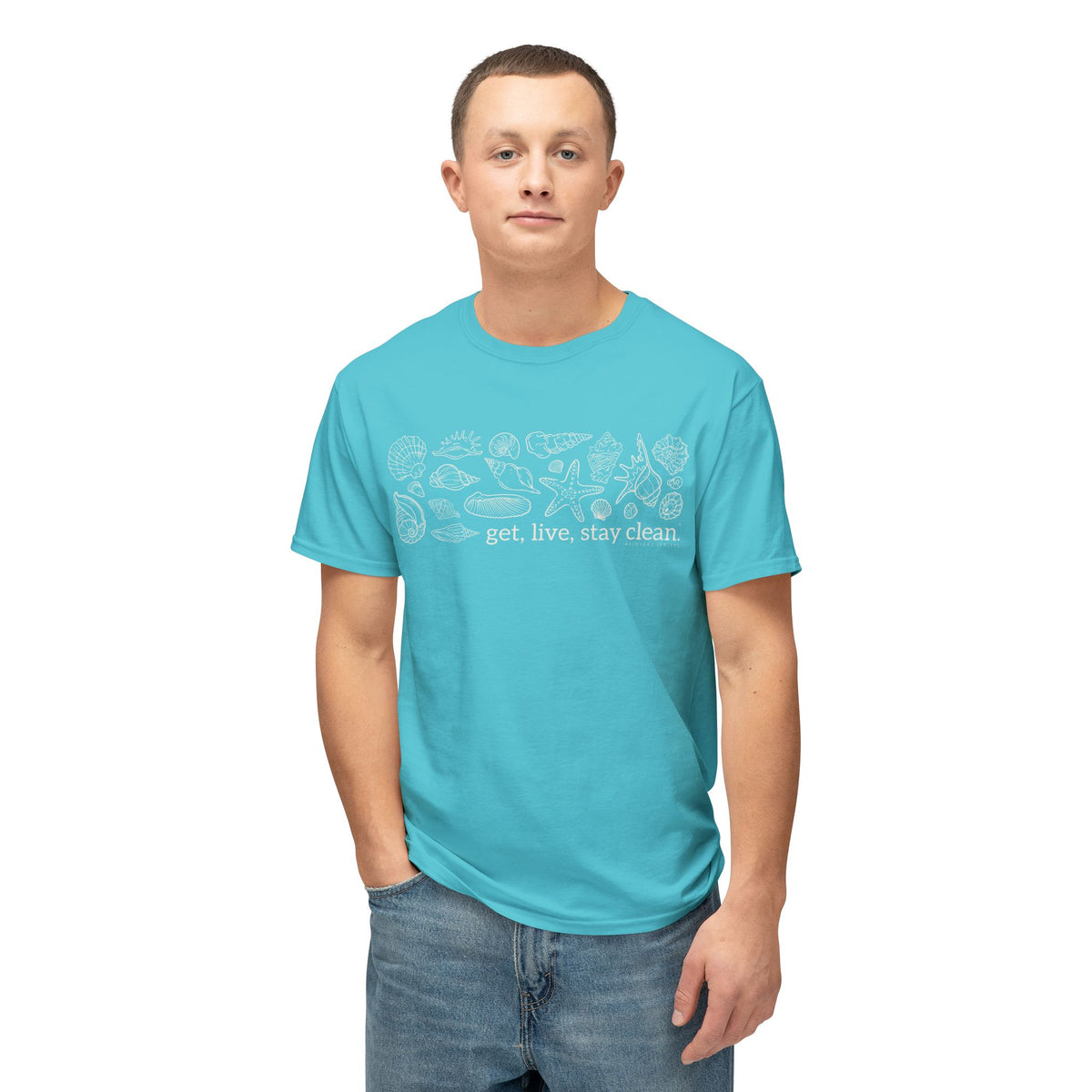 Get, Live, Stay Clean Seashell Collection Tee