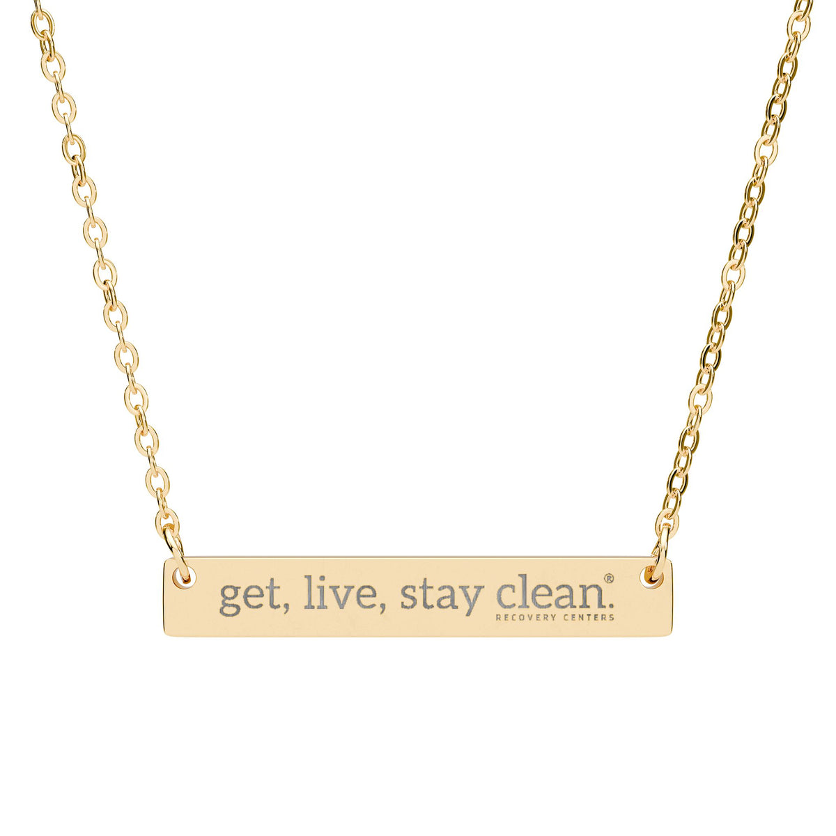 Get Live Stay Clean Engraved Bar Necklace
