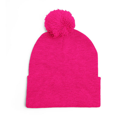 Clean Logo Embroidered Pom-Pom Beanie