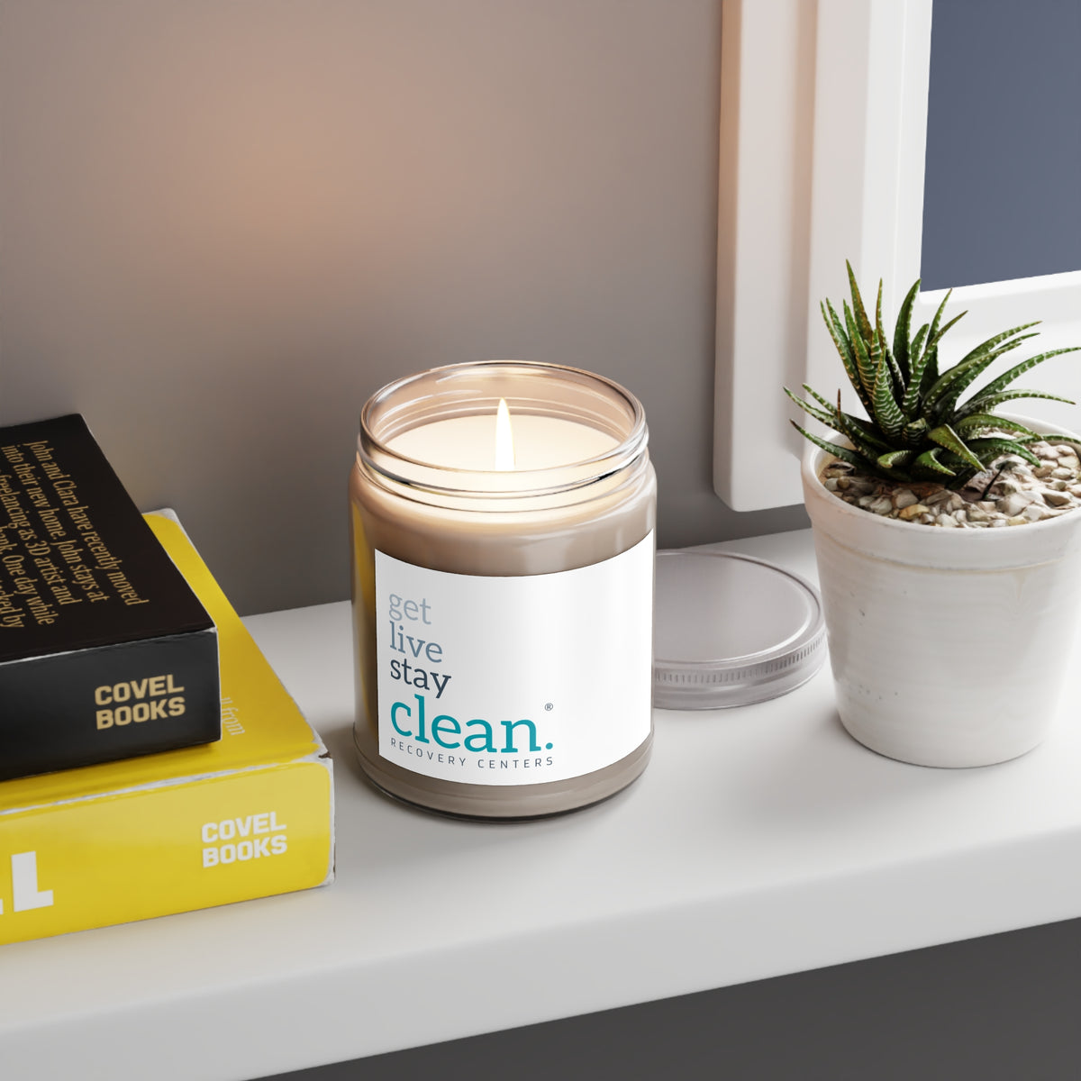 Get, Live, Stay Clean Scented Soy Candles with White Lid, 9oz