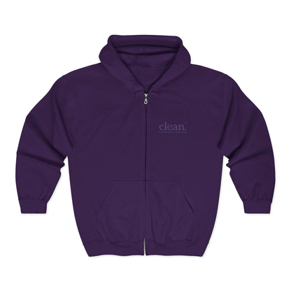 Clean Logo Embroidered Full-Zip Hoodie
