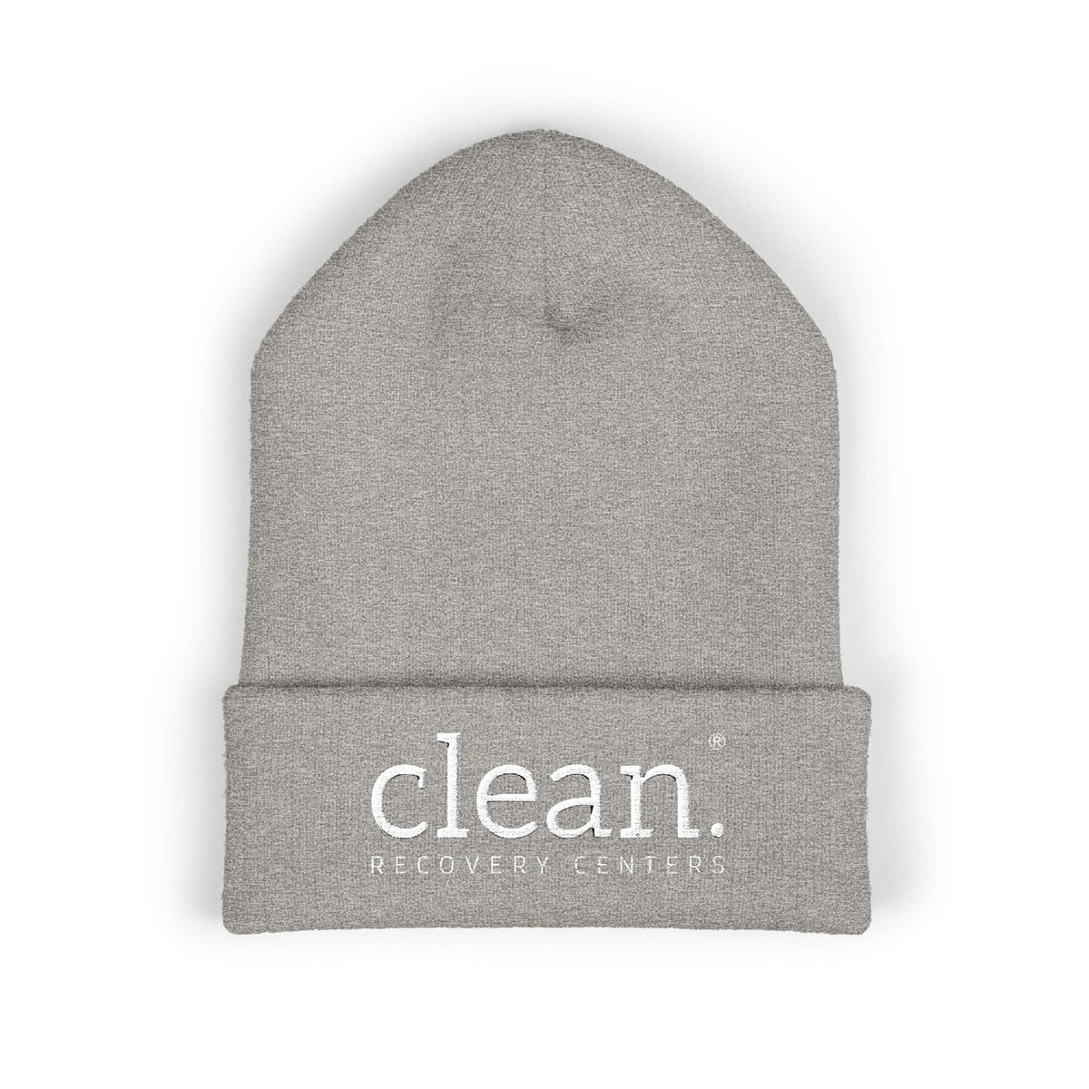 Clean Logo Embroidered Beanie - White Logo