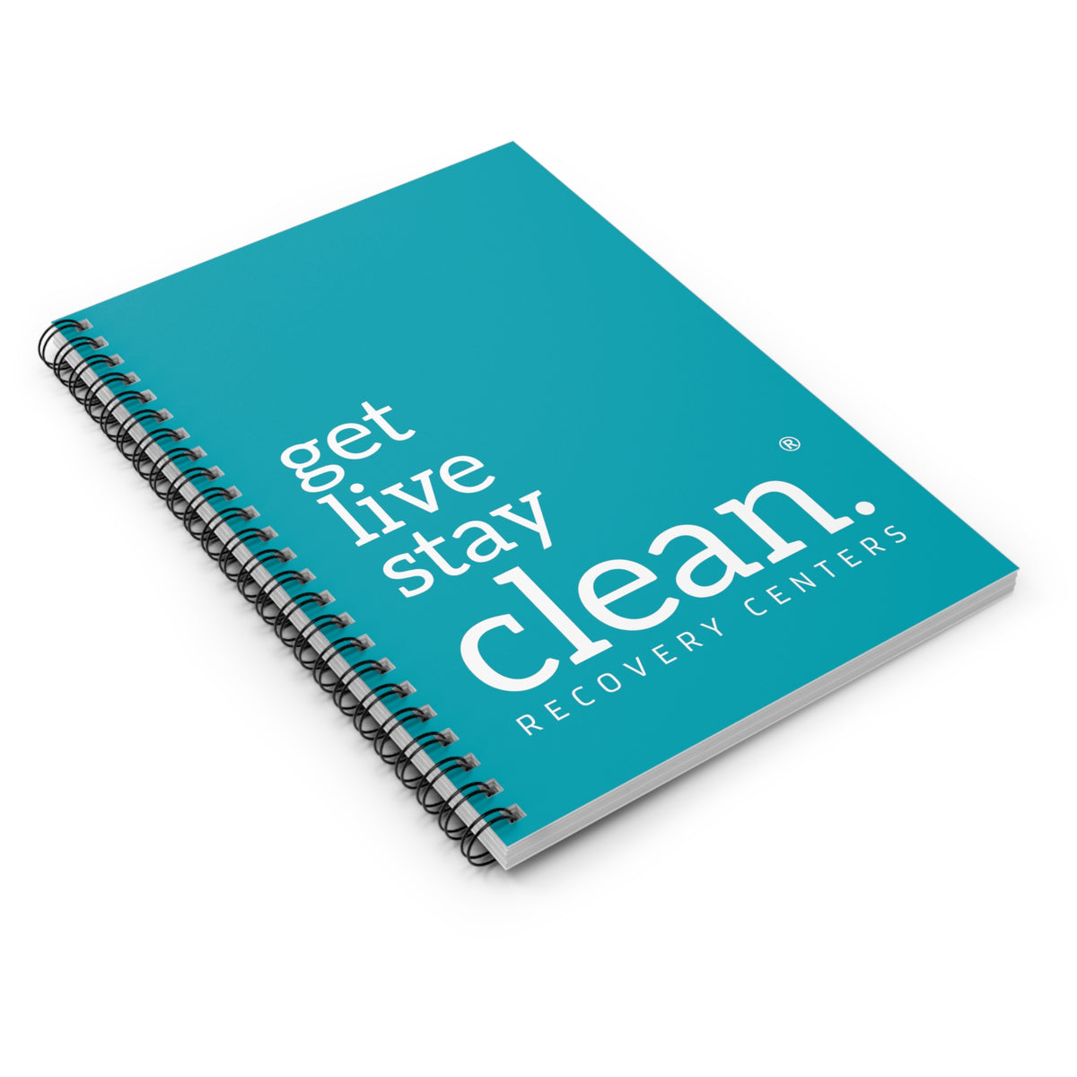 Teal Get, Live, Stay Clean Spiral Notebook - Ruled Line