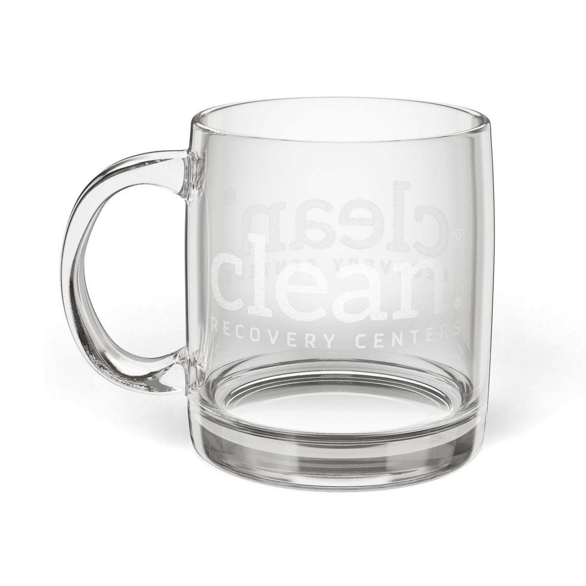 Clean Logo Engraved Glass Coffee Mug