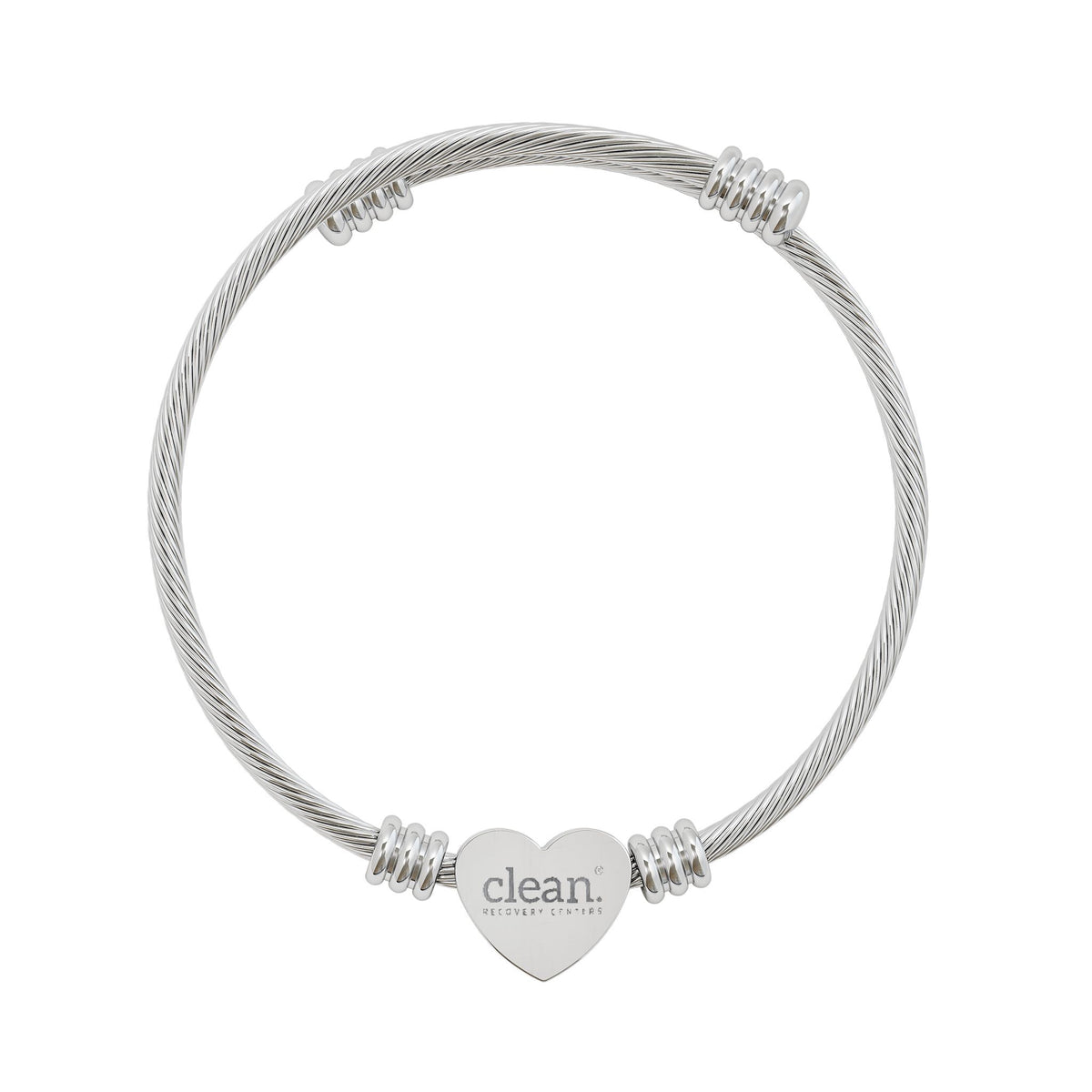 Clean Logo Heart Cuff Bracelet (Silver or Gold)