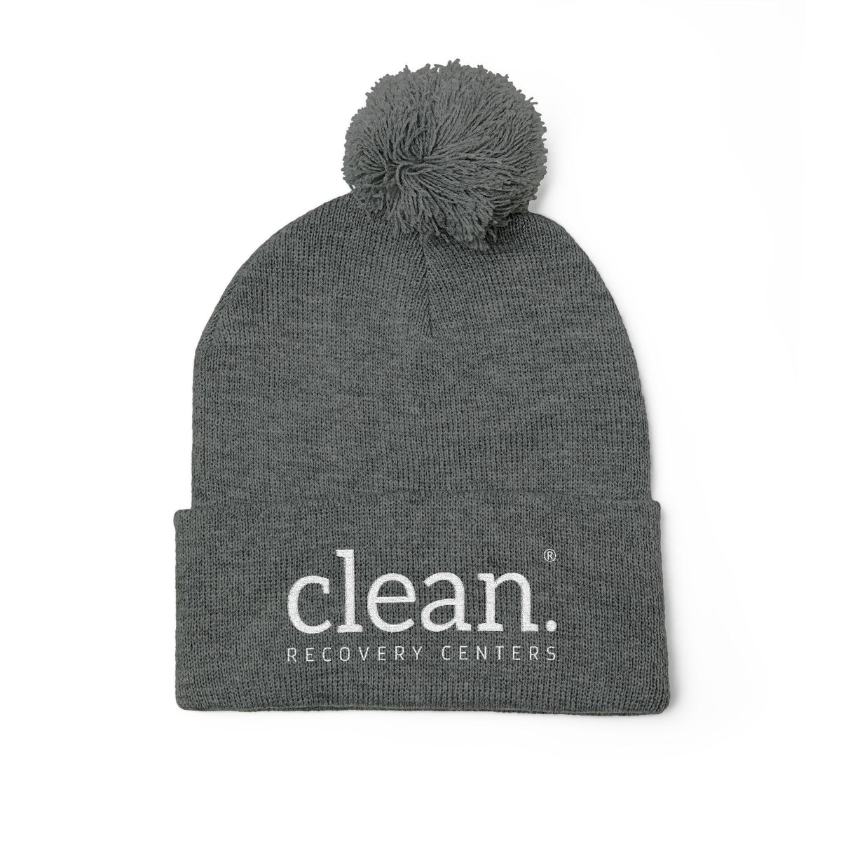 Clean Logo Embroidered Pom-Pom Beanie