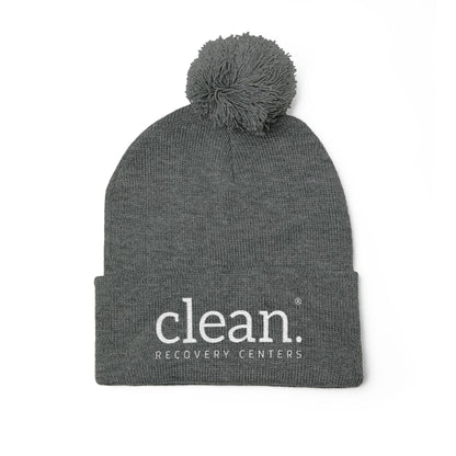 Clean Logo Embroidered Pom-Pom Beanie