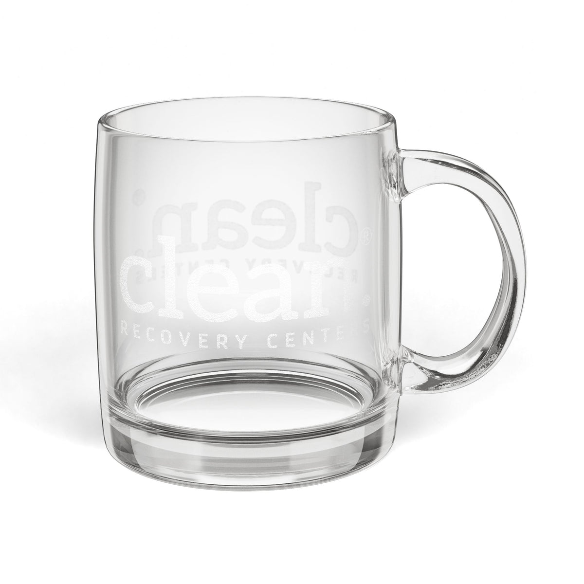 Clean Logo Engraved Glass Coffee Mug